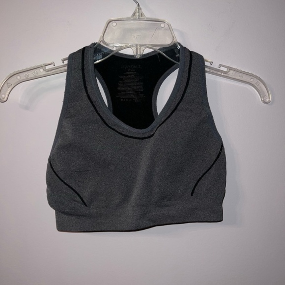 Gray Danskin with black lining padded, sports bra, size small